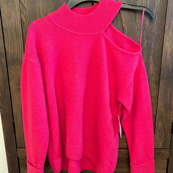 NWT Hot Pink Cut Out Sweater by 1.State - Picture 1 of 7